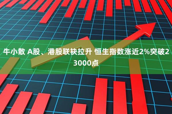 牛小散 A股、港股联袂拉升 恒生指数涨近2%突破23000点
